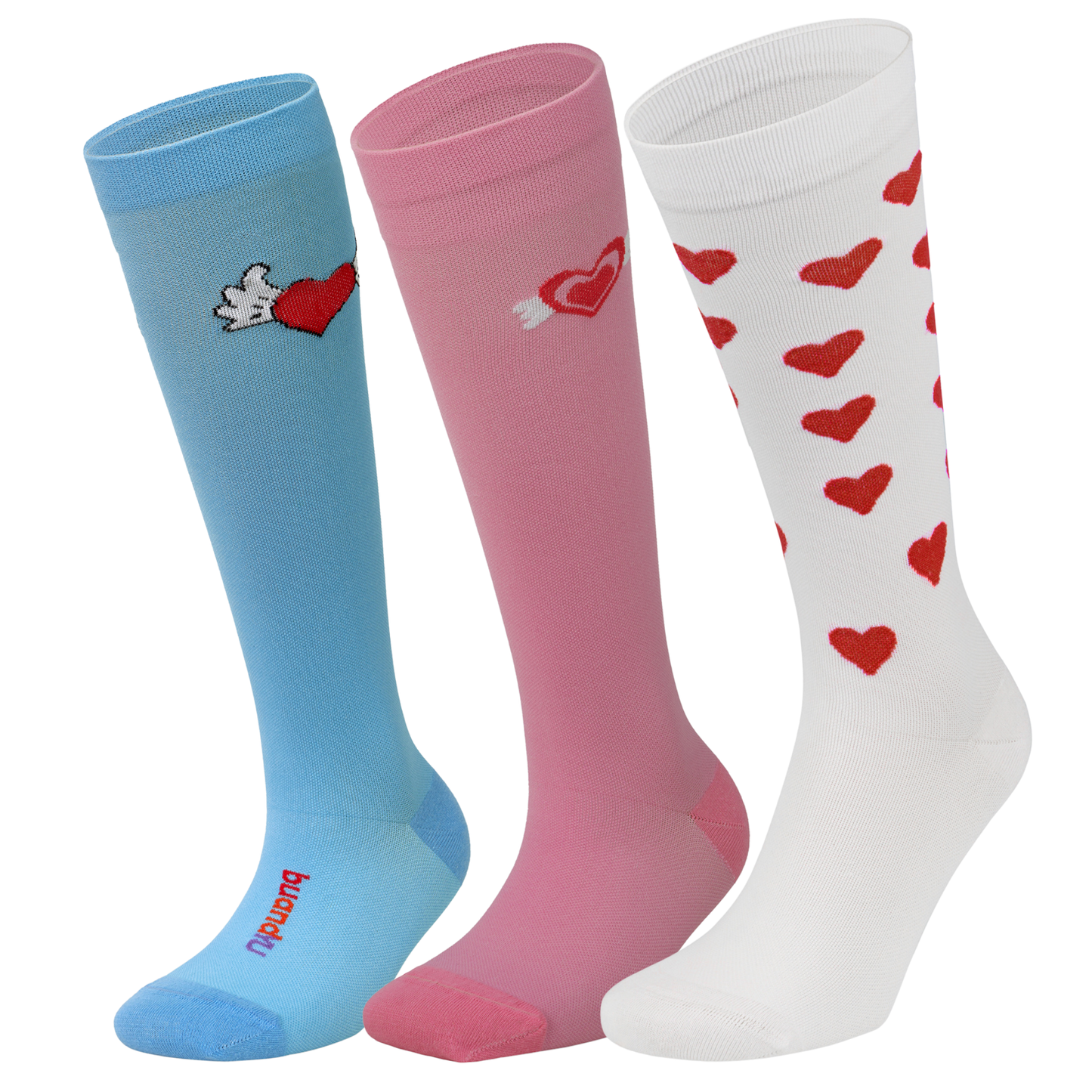 Compression Socks Knee High Women Unisex Love Collection