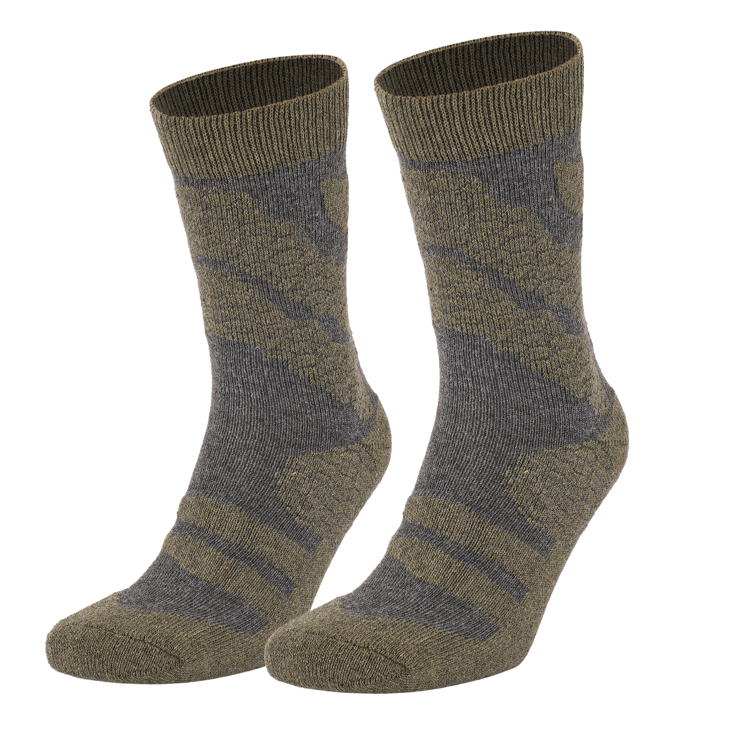 Thermolite Wool Crew Khaki Green Ski Socks
