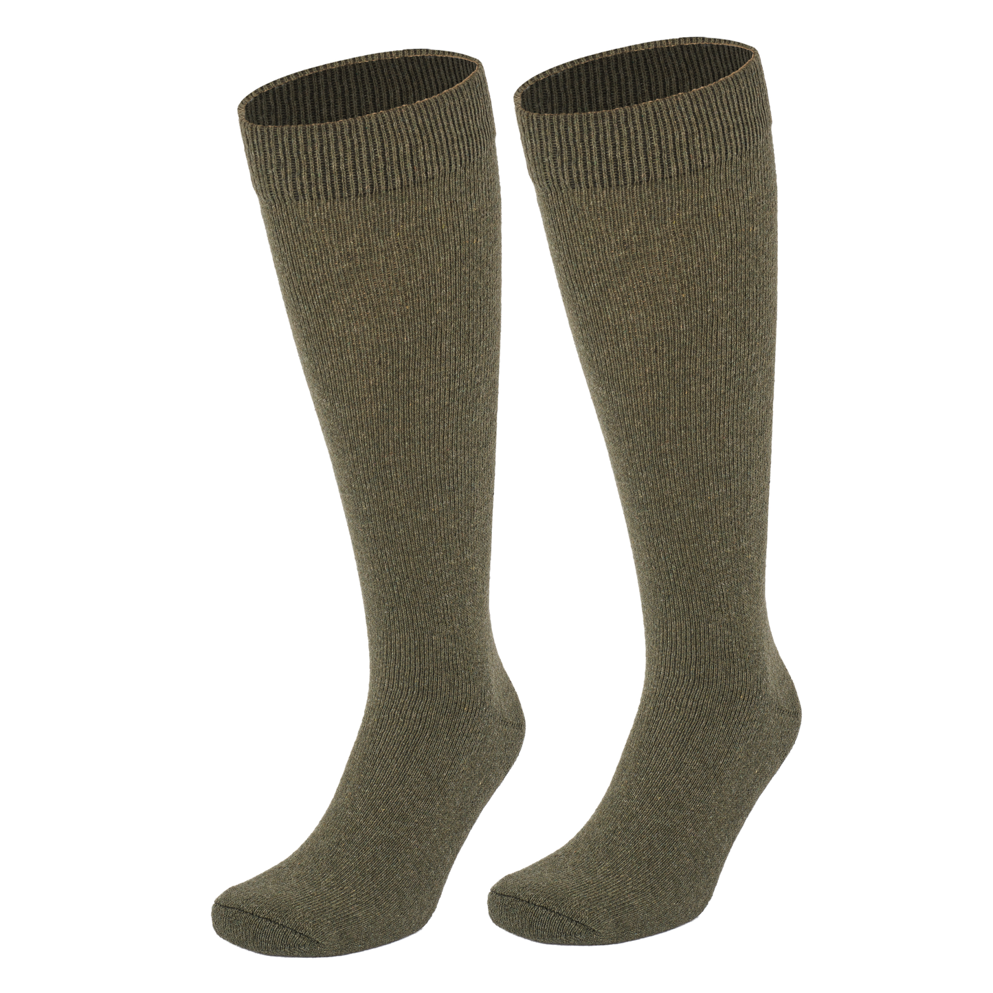 Knee High Green - Khaki - Black Komet Knitter - Ski Socks Thermal
