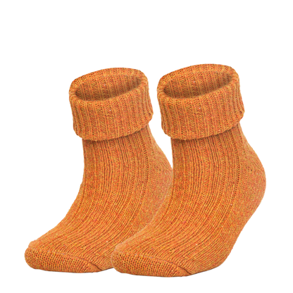 Merino Wool Ankle Crew Socks Orange Unisex